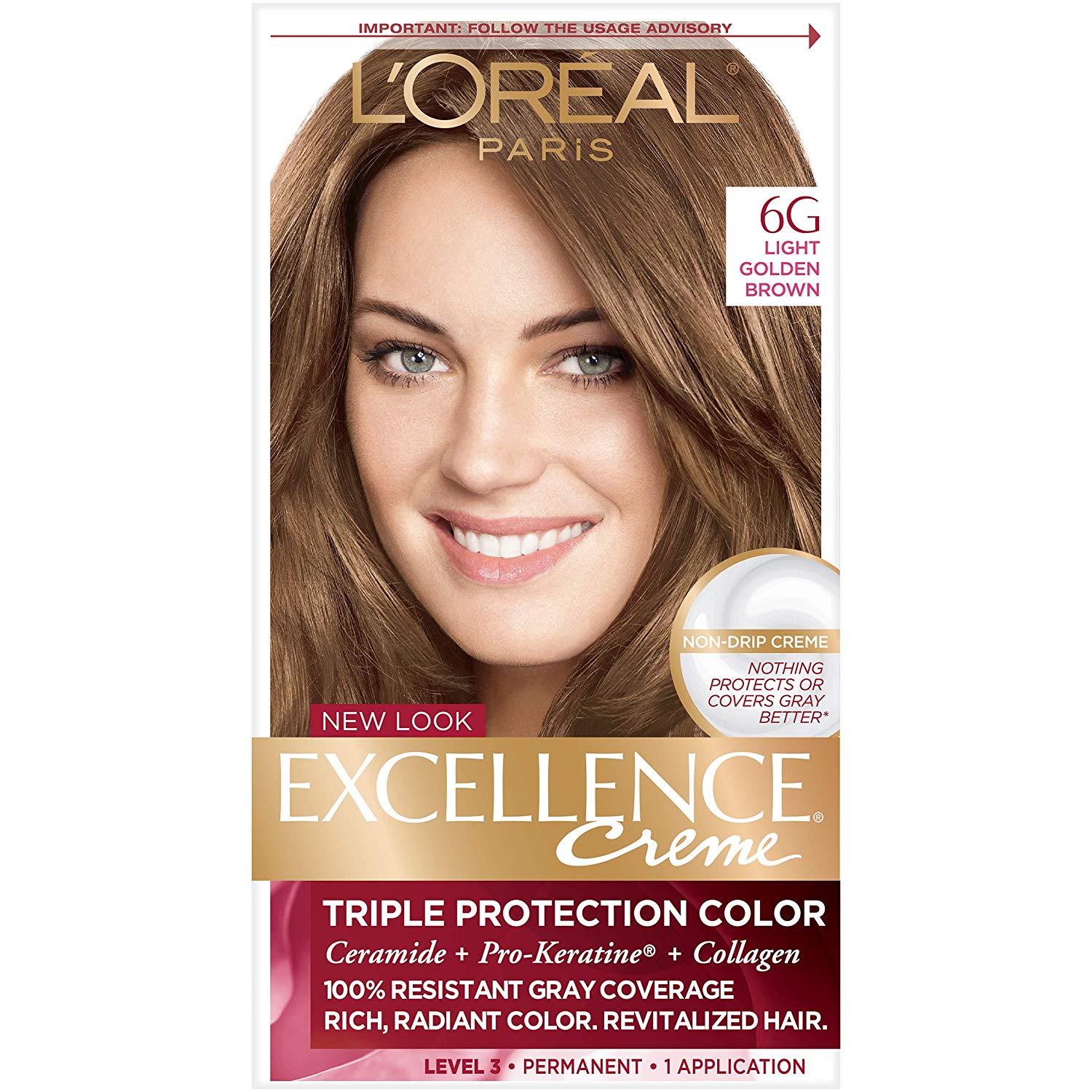 L'Oreal Excellence Triple Protection Color - Light Golden Brown 6G