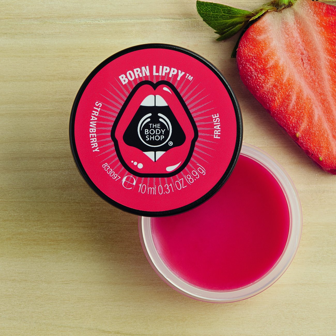 The Body Shop Born Lippy Pot Lip Balm Raspberry (10ml) Artsylook