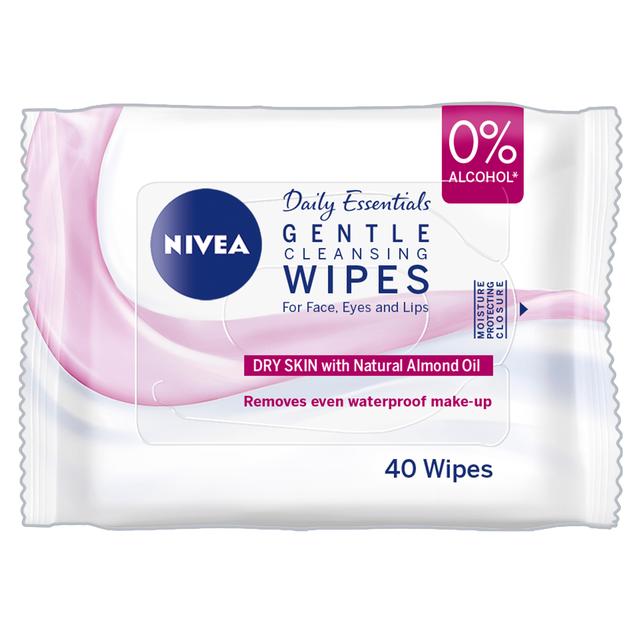 Nivea Daily Essentials 3 in 1 Gentle Cleansing Wipes For Dry Skin 40 Wipes