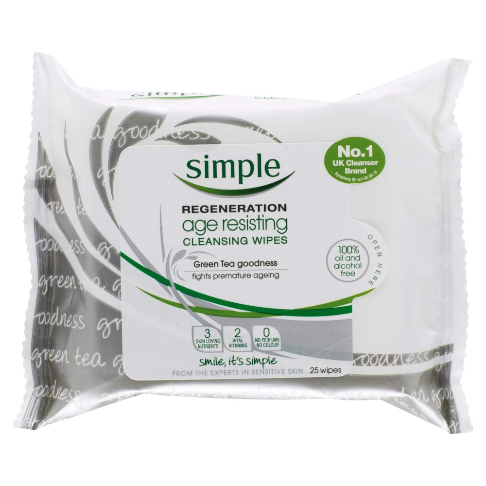 Simple Regeneration Age Resisting Cleansing Wipes - 25 Wipes