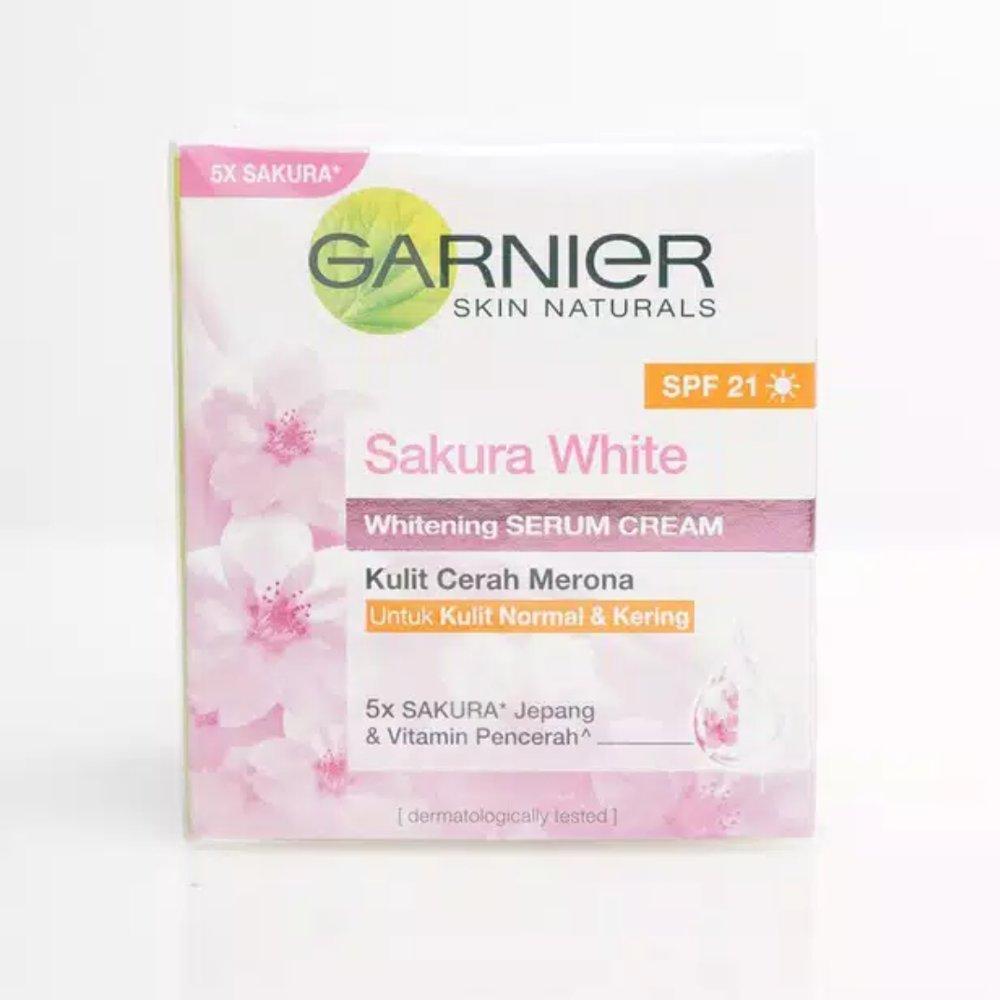 22- Garnier Sakura White Whitening Serum Cream SPF 21
