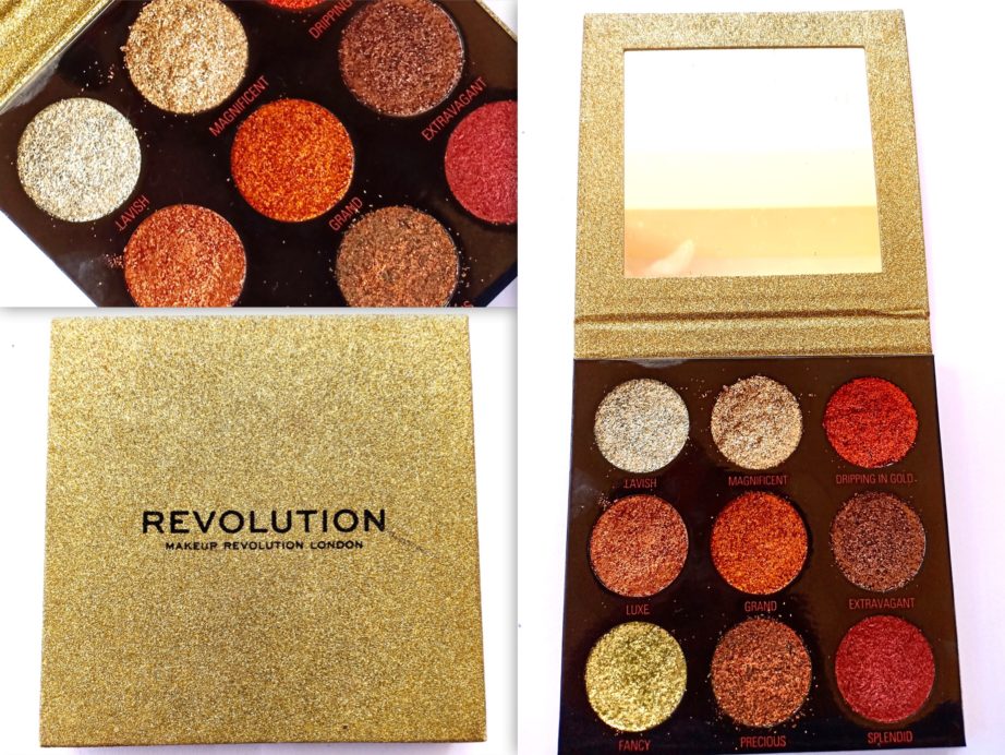 9 - Makeup Revolution Pressed Glitter Eyeshadow Palette Midas Touch