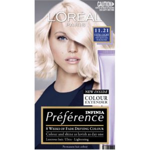 L'Oreal Paris Preference Hair Colour - 11.21 Ultra Light Very Light Cool Pearl Blonde