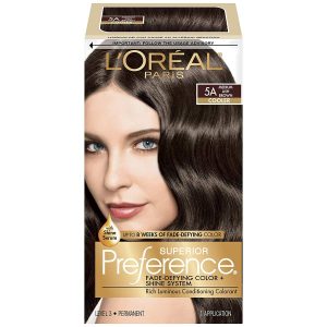 L'Oreal Paris Superior Preference Fade-Defying + Shine Permanent Hair Color, 5A Medium Ash Brown, Pack of 1, Hair Dye