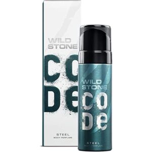 Wild Stone Code Steel No Gas Body Perfume For Men, Long Lasting Refreshing Fragrance For Office Wear, 120ml