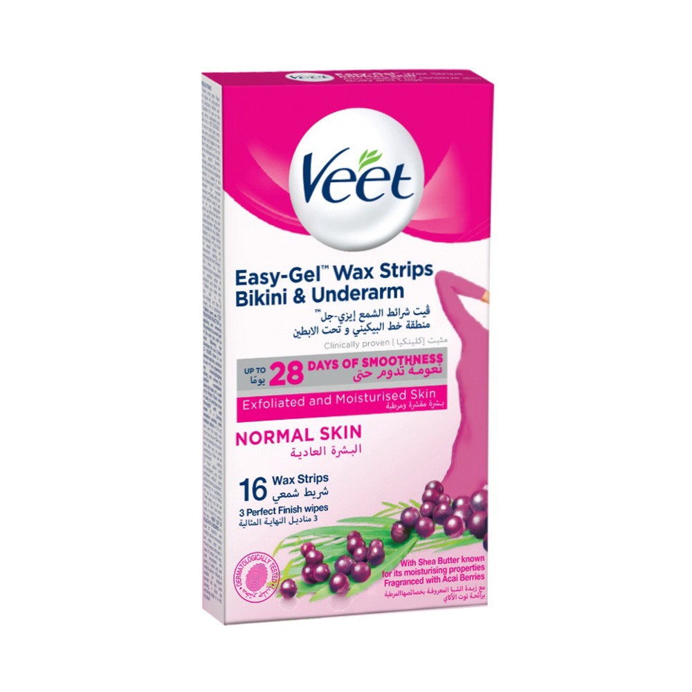 veet-easy-gel-bikini-underarm-wax-strips-normal-skin-16-pcs Veet Easy Gel Bikini Underarm Wax Strips Normal Skin 16 Pcs