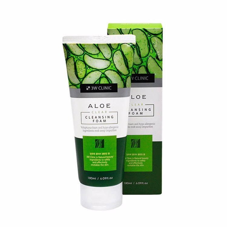 0000784_3w-clinic-aloe-clear-cleansing-foam-180ml 0000784 3w Clinic Aloe Clear Cleansing Foam 180ml