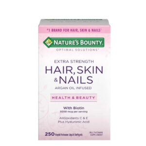 Natures Bounty Extra Strength Hair Skin Nails 5000 Mcg Of Biotin 250 Rapid Release Softgels