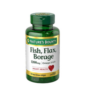 Natures Bounty Fish Organic Flaxseed And Borage Oils Omega 3 6 9 And Fatty Acids Supports Heart Cellular And Metabolic Function 1200 Mg 72 Softgels
