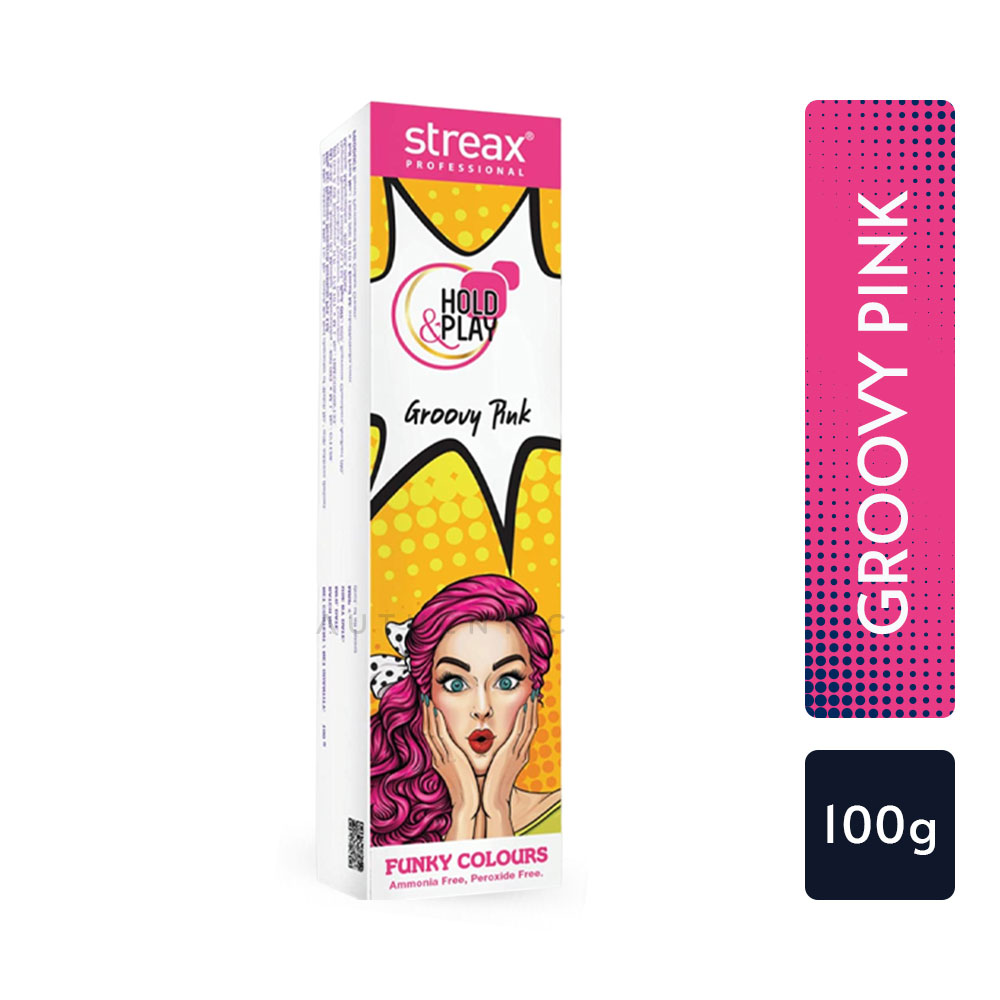 Streax-Pro-Hold-amp-Play-Funky-Colour-100Gm-Groovy-Pink Streax Pro Hold Amp Play Funky Colour 100gm Groovy Pink