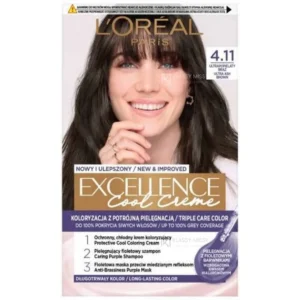 L'Oréal Paris New & Improved Excellence Cool Creme permanent hair dye 4.11 Ultra Ash Brown