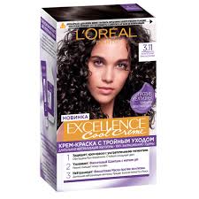 L’Oréal Paris Permanent hair color cream "Excellence Cool Crème", shade 3.11, Ultra Ash, Dark Chestnut