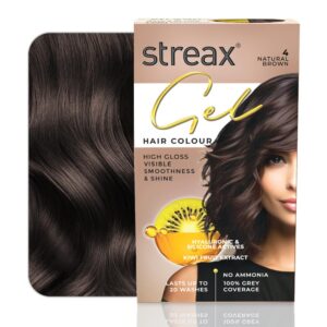 Streax Gel Hair Colour for Women & Men, Natural Brown 4