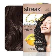 Streax Gel Hair Colour for women, Dark Brown 3, 150 ml 100% grey coverage