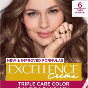 L’Oréal Paris Excellence Creme Permanent Hair Dye 100% Grey Coverage (UK) 6 Natural Light Brown