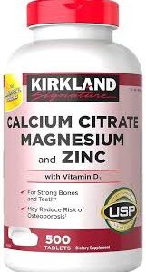 Kirkland Calcium Citrate 500 mg Magnesium and Zinc Vitamin D3 500 Tablets