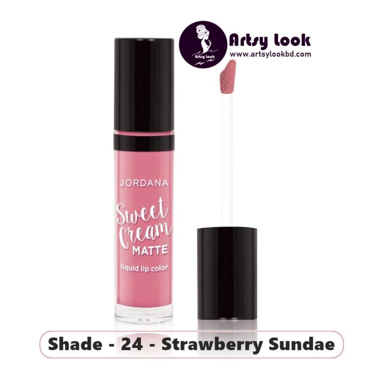 Jordana Sweet Cream Matte Liquid Lip Color - 24 - Strawberry Sundae