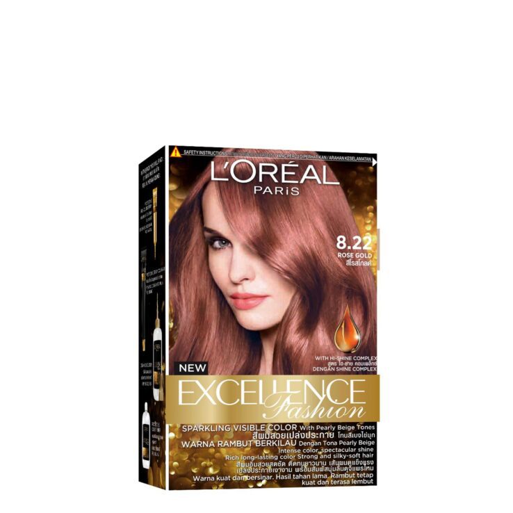 L’Oreal Paris Excellence Fashion Permanent Hair Color -Rose Gold 8.22