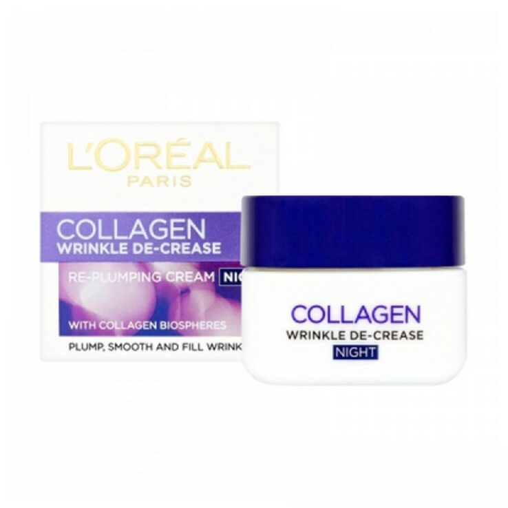 L'oreal Collagen Wrinkle De- Crease Re- Plumping Night Cream 50ml