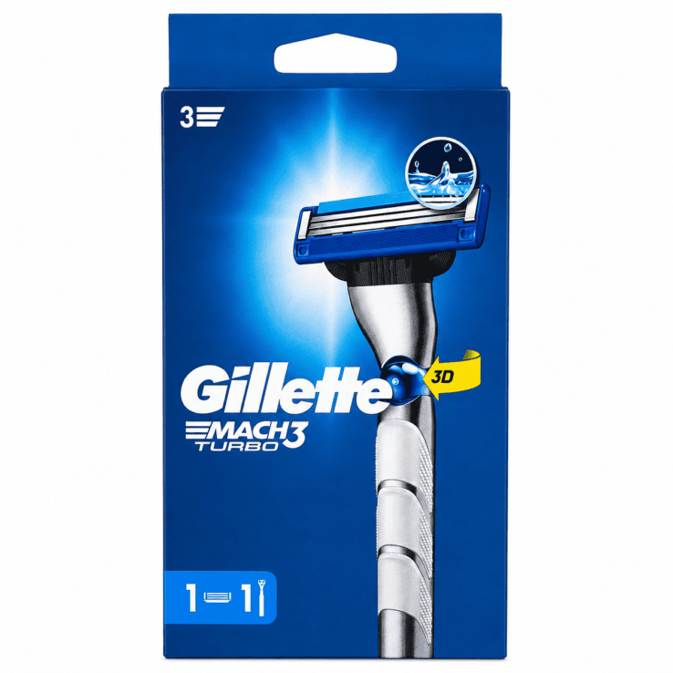 Gillette MACH3 Turbo Razor – 1 Handle + 1 Cartridge