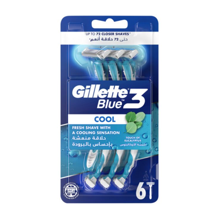 Gillette Blue 3 Cool Disposable Shaving Razors – 6 Pcs Pack