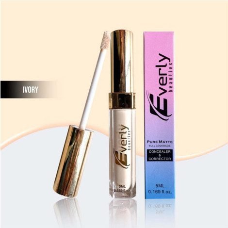 Everly Beauties Pure Matte Full Coverage Concealer & Corrector - Ivory